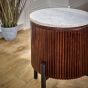 Marblestone Mango Wood Side Table With Marble Top & Metal Legs
