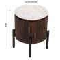 Marblestone Mango Wood Side Table With Marble Top & Metal Legs