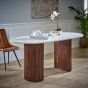 Marblestone Mango Wood Dining Table 170Cm With Marble Top