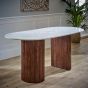 Marblestone Mango Wood Dining Table 170Cm With Marble Top