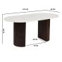 Marblestone Mango Wood Dining Table 170Cm With Marble Top