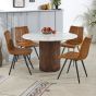 Marblestone Mango Wood Dining Table Round With Marble Top