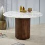 Marblestone Mango Wood Dining Table Round With Marble Top