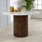 Marblestone Mango Wood Dining Table Round With Marble Top