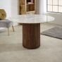 Marblestone Mango Wood Dining Table Round With Marble Top