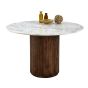 Marblestone Mango Wood Dining Table Round With Marble Top by Karvello Designs | Style Our Home