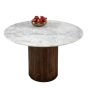 Marblestone Mango Wood Dining Table Round With Marble Top
