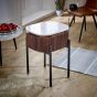 Marblestone Mango Wood Bedside Table With Marble Top & Metal Legs