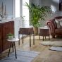 Marblestone Mango Wood Bedside Table With Marble Top & Metal Legs