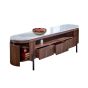 Marblestone Mango Wood Large Tv Stand With Marble Top & Metal Legs