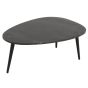 Marblestone Coffee Table With Black Marble Top & Metal Legs