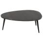 Marblestone Coffee Table With Black Marble Top & Metal Legs