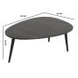 Marblestone Coffee Table With Black Marble Top & Metal Legs