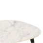 Marblestone Coffee Table With White Marble Top & Metal Legs