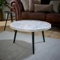 Marblestone Coffee Table With Marble Top And Metal Legs