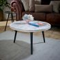 Marblestone Coffee Table With Marble Top And Metal Legs