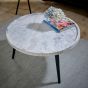 Marblestone Coffee Table With Marble Top And Metal Legs