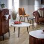 Marblestone Coffee Table With Marble Top And Metal Legs