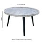 Marblestone Coffee Table With Marble Top And Metal Legs