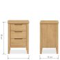 Velda Oak 3 Drawer Bedside