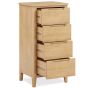 Velda Oak 4 Drawer Tall Chest