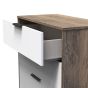 Nashville-3 Drawer Bedside Cabinet in White Matt & Vintage Oak 