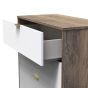 Nashville-3 Drawer Bedside Cabinet in White Matt & Vintage Oak 