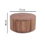Ribbed Round Coffee Table With Hidden Storage