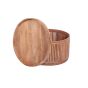 Round Tray-Top Coffee Table With Slatted Base