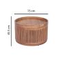 Round Tray-Top Coffee Table With Slatted Base