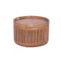 Round Tray-Top Coffee Table With Slatted Base