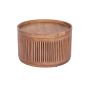 Round Tray-Top Coffee Table With Slatted Base