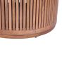 Round Tray-Top Coffee Table With Slatted Base