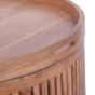 Round Tray-Top Coffee Table With Slatted Base