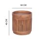 Round Side Table With Sculpted Cylinder Base
