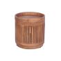 Round Side Table With Sculpted Cylinder Base
