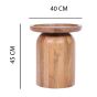 Round Tray-Top Wooden Side Table