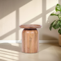 Round Tray-Top Wooden Side Table by Indus Valley