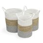 Set of 3 White Top Baskets by Monologue | Style Our Home