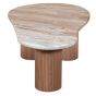 Belmont Natural Marble & Wood Pedestal Coffee Table