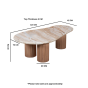Belmont Natural Marble & Wood Pedestal Coffee Table