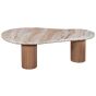 Belmont Natural Marble & Wood Pedestal Coffee Table by Karvello Designs | Style Our Home