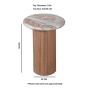Belmont Natural Marble & Wood Pedestal Side Table