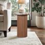 Belmont Natural Marble & Wood Pedestal Side Table