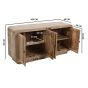 Calderwood Carved Mango Wood 4 Doors Large Sideboard