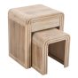Calderwood Carved Mango Wood Nest Of 2 Tables With Drawer