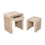 Calderwood Carved Mango Wood Nest Of 2 Tables With Drawer