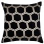 Large Hexagon Cut Velvet Black Ivor by Malini | Style Our Home