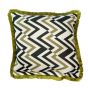 Zig Zag Emb With Fringe- Olive by Malini | Style Our Home