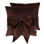 Velv Cushion With Bow Choc by Malini | Style Our Home